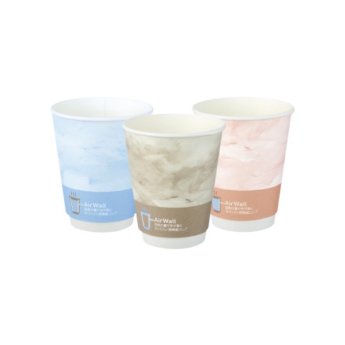 空気の層で手が熱くなりにくい断熱紙コップ９ｏｚｘ５