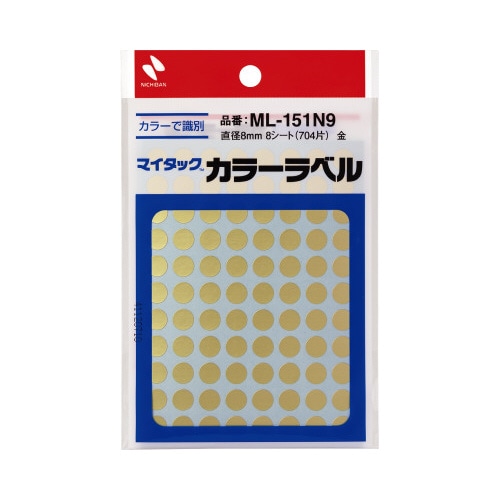 マイタックカラーラベル　８ｍｍ　金ｘ１０