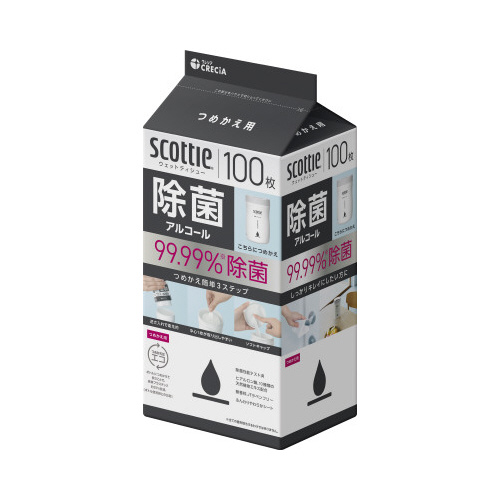 スコッティ　ウェット　除菌アル詰替　１００枚×２４