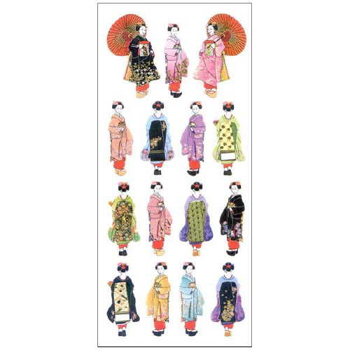 和風シール　舞妓　１セット（１０枚入）