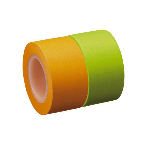 強粘着ロール付箋　詰替　２５ｍｍ　橙・緑ｘ５