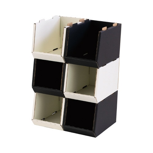 スタッキングコンテナＳＳ　６個セット　ＢＫ×ＷＨ
