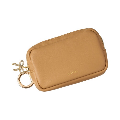 ノフェスカラビナ付ミニポーチキャメルブラウンｘ２