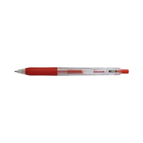 ノック式ゲルインクボールペン　０．５ｍｍ　赤１０本