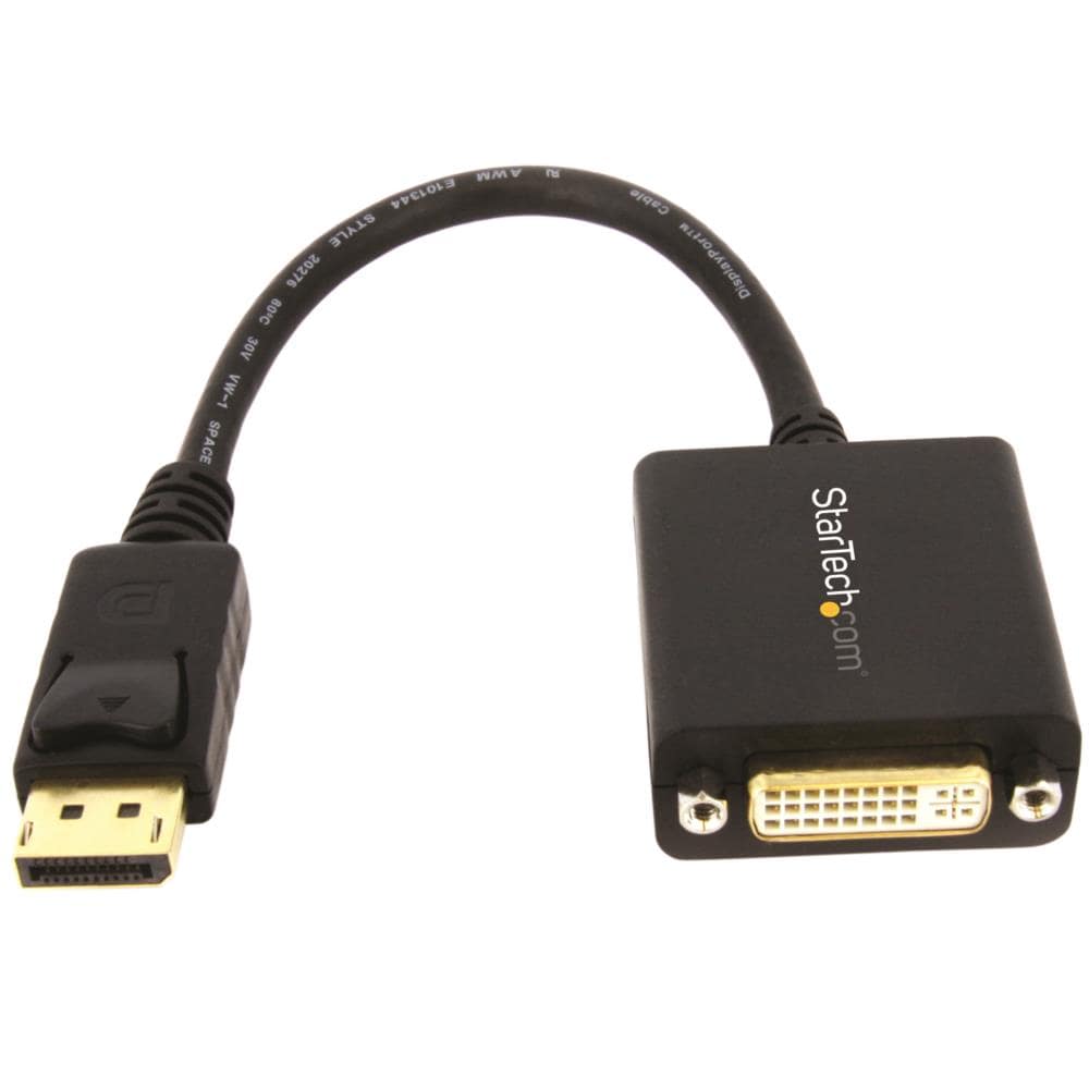 DisplayPort (オス)－DVI (メス) 変換アダプタ 黒 ディスプレイポート/ DP－DVI-I (29ピン) シングルリンク変換ケーブル 1920x1200 ブラック 保証期間： 3年間