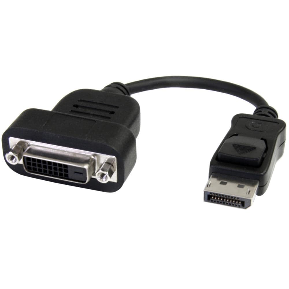 DisplayPort(オス)－DVI(メス)アクティブ変換アダプタ ディスプレイポート/ DP－DVI-D (25ピン) シングルリンク変換ケーブル 1920x1200 ブラック　保証期間： 3年間