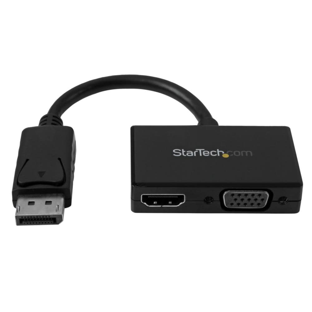 トラベルAVアダプタ ツーインワン (2-in-1) DisplayPort（ディスプレイポート） - HDMI/ VGA変換アダプタ　保証期間： 3年間