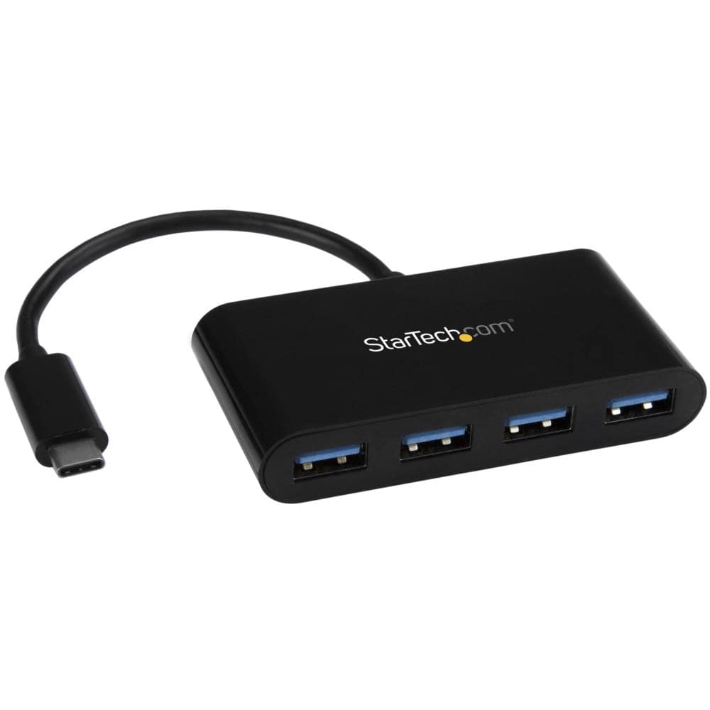 4ポート増設USB 3.0ハブ USB Type-C接続 USB-C - 4x USB-A USBバスパワー対応 USB 3.1 Gen 1(5Gbps)対応　保証期間： 2年間