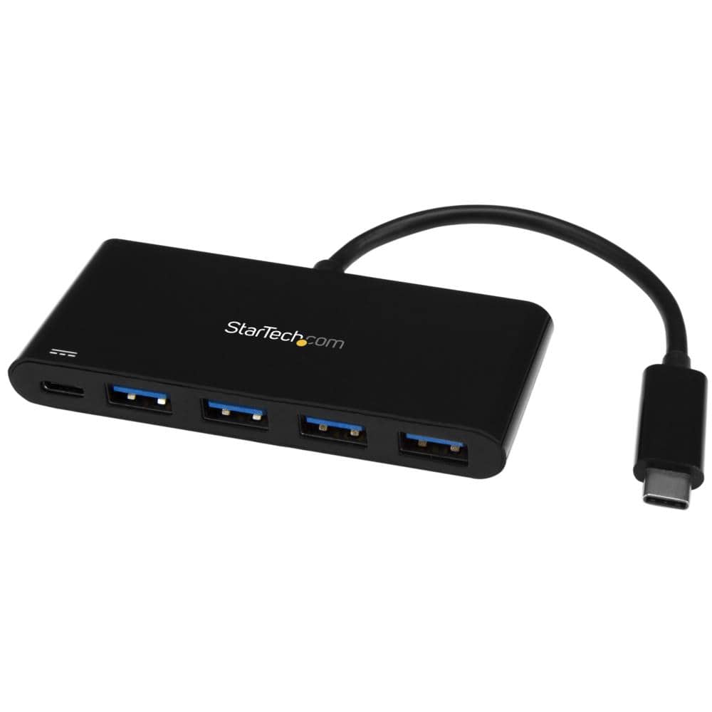 4ポート増設USB 3.0ハブ USB Type-C接続 USB-C - 4x USB-A USB給電(Power Delivery)対応　保証期間： 2年間