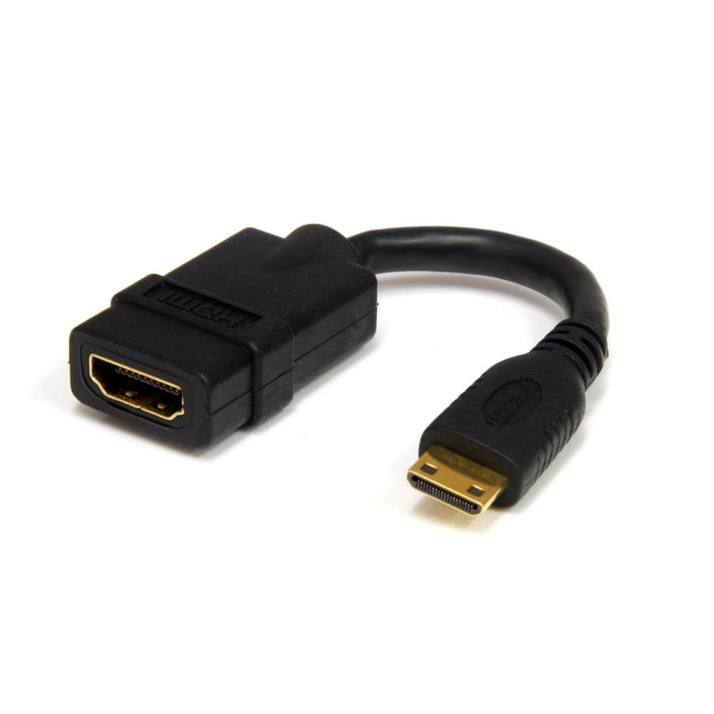 10cm ハイスピードHDMI? - ミニHDMI変換アダプタケーブル　HDMI メス - mini HDMI オス　保証期間： 永久保証