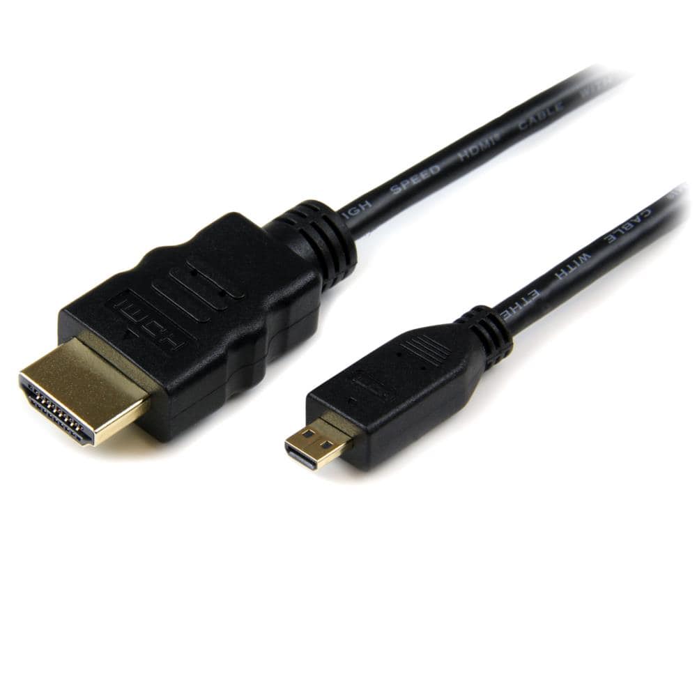 1m イーサネット対応ハイスピードHDMI - HDMI Micro変換ケーブル　HDMI(タイプA) - HDMIマイクロ(タイプD)　オス/オス　保証期間： 永久保証