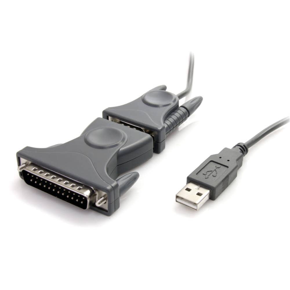 USB－RS232Cシリアル変換ケーブル (DB9－DB25変換コネクタ付き)　1x USB A オス－1x DB-9(D-Sub 9ピン) オス シリアルコンバータ/変換アダプタ　保証期間： 2年間