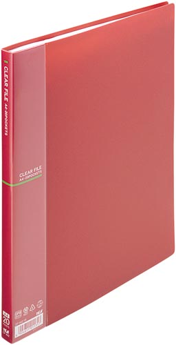 クリアファイルＡ４縦２０Ｐワインレッド　１０冊