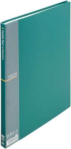 クリアファイルＡ４縦２０Ｐモスグリーン