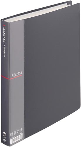 クリアファイルＡ４縦４０Ｐダークグレー