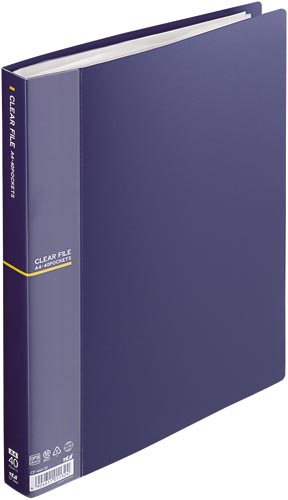 クリアファイルＡ４縦４０Ｐネイビー　６冊
