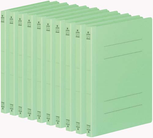 フラットファイルＶ樹脂とじ具　Ｂ５縦　緑　１０冊