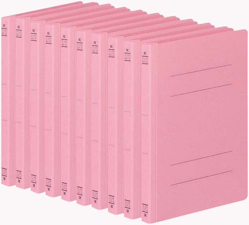 フラットファイルＶ樹脂とじ具　Ｂ５縦　桃　１０冊