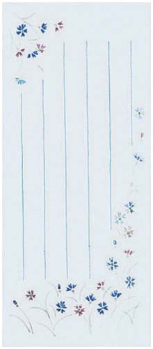 小型便箋花風雅別寸縦罫５行５０枚