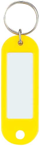キーホルダー型名札　黄　５０個入