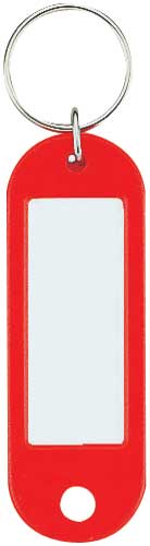 キーホルダー型名札　赤　５０個入