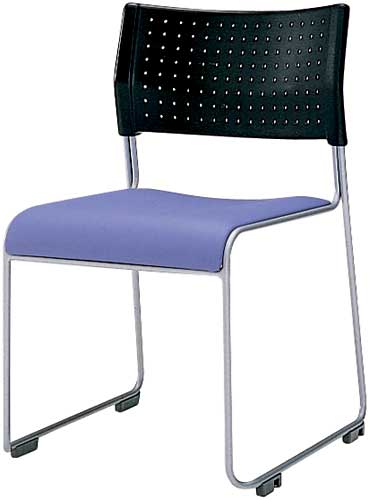 スタッキングチェア座クッションブルー４脚セット