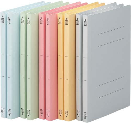 フラットファイルＶ樹脂とじ具　Ａ４縦　５色×２冊