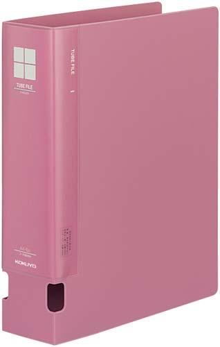 チューブファイルＰＰ桃Ａ４縦背幅７４ｍｍ　４冊