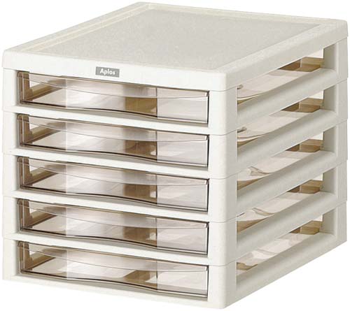 レターケース　アプロスＢ４　アイボリー浅型５段