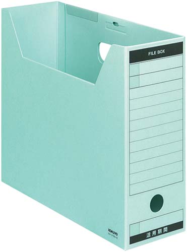 ファイルボックス　Ｂタイプフタ付　Ａ４横　青　５個