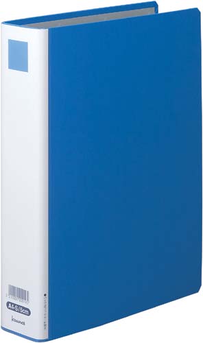 パイプ式ファイル片開青Ａ４縦　背幅６５ｍｍ　１０冊