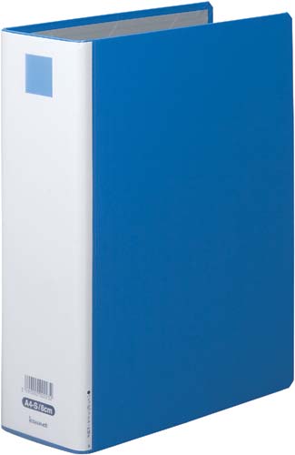 パイプ式ファイル片開青Ａ４縦　背幅９５ｍｍ２箱以上