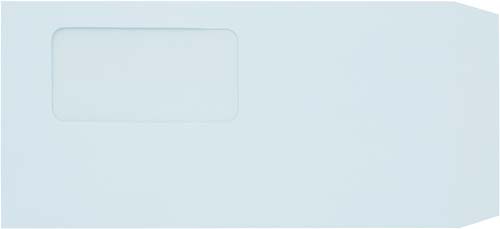 長６　窓付封筒テープのり付き　ソフトブルー５００枚