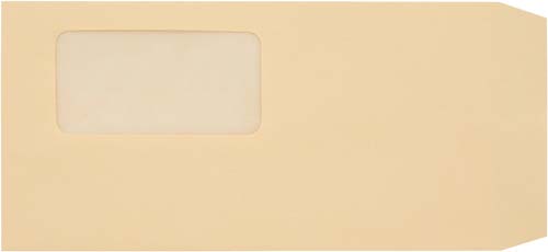 長６　窓付封筒テープのり付き　クラフト　５００枚