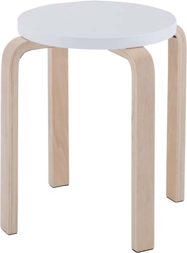 木製ラウンドスツール　ホワイト　４脚セット