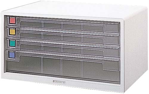 樹脂製レターケース　Ａ３　浅型３段深型１段　白