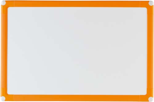 樹脂枠ホワイトボード　オレンジ枠３００×４５０ｍｍ