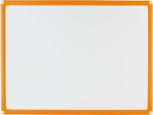 樹脂枠ホワイトボード　オレンジ枠４５０×６００ｍｍ