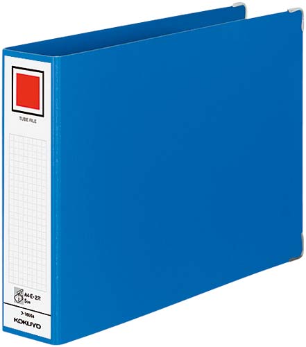 チューブファイルＭタイプ青Ａ４横背幅６４ｍｍ４冊