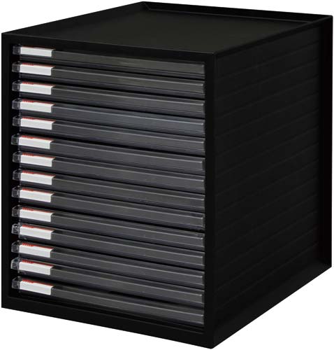 超浅型レターケース１４段　ブラック　３台入