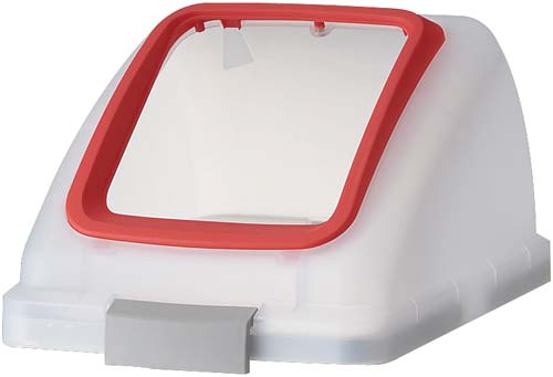 半透明リサイクルトラッシュフタ　オープン　レッド