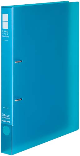 リングＦスリムＳ　透明淡青Ａ４縦背幅３３ｍｍ　５冊