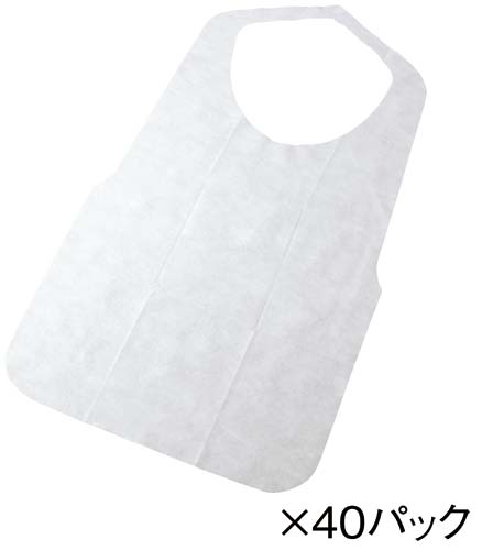 不織布エプロン　白　３０枚入×４０