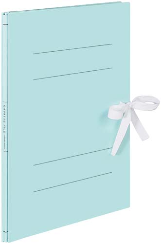 ガバットファイルひもとじ表紙紐付Ａ４縦青　１０冊