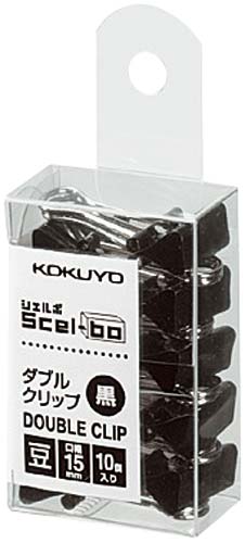 ダブルクリップ＜Ｓｃｅｌ－ｂｏ＞（個箱）黒　豆