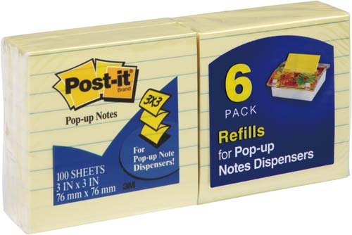 ポストイット　ポップアップ　詰替　罫線　６冊×１２