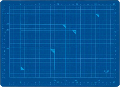 カッティングマットＡ４　ブルー　３枚