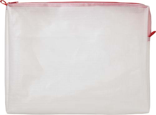 メッシュケースマチ付Ａ４　２４５×３２６ｍｍ赤１５