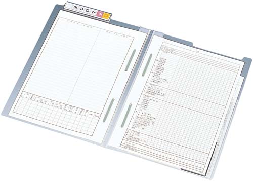 カルテフォルダー　Ｗファスナー付／上見出し　Ａ４