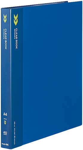 クリヤーブックＫ２　固定式Ａ４縦４０Ｐ青１０冊